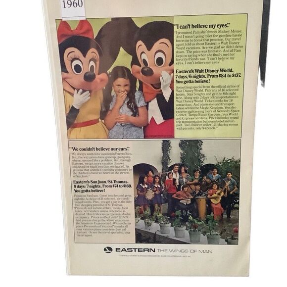 Vintage 1960 Eastern Airlines Walt Disney World Ad Advertisement - Picture 2 of 4